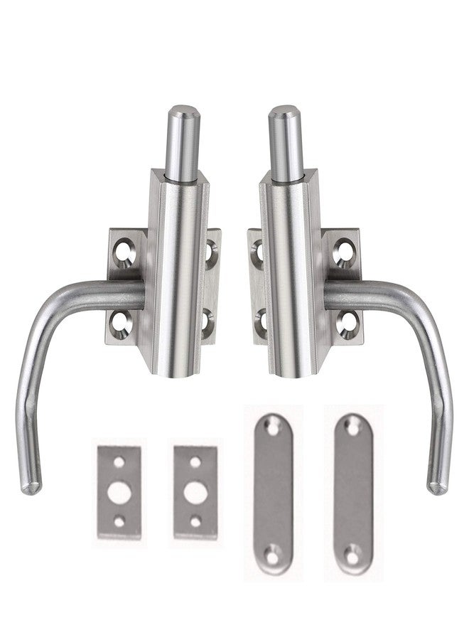 Atlantic Heavy Cam Bolt | Automatic Tower Bolt, Door Latch for Home and Offices Doors and Windows, Tower Bolt for Main Door and Bathroom, Easy to Fit (Fully Brass, S.S. Finish, Pack of 2 Piece) - Image 1